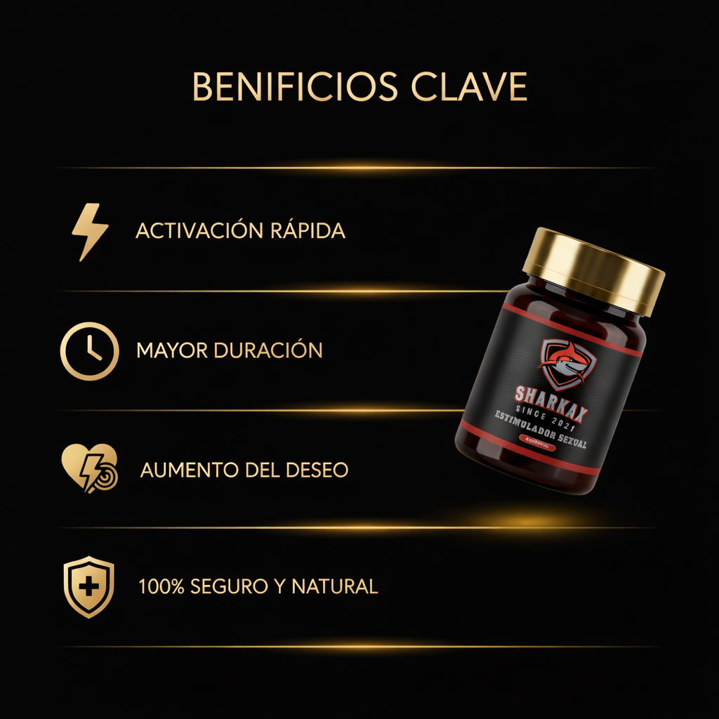 ESTIMULANTE SEXUAL SHARKAX 60 CÁPSULAS 100% NATURAL